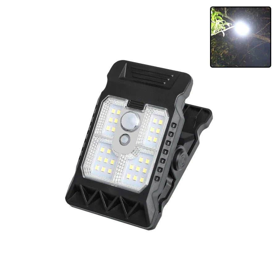 Outdoor LED Solar Clip Light Portable Waterproof Body Sensor Lamp Courtyard Garden Lamp Patio Home Camping Wall Lights