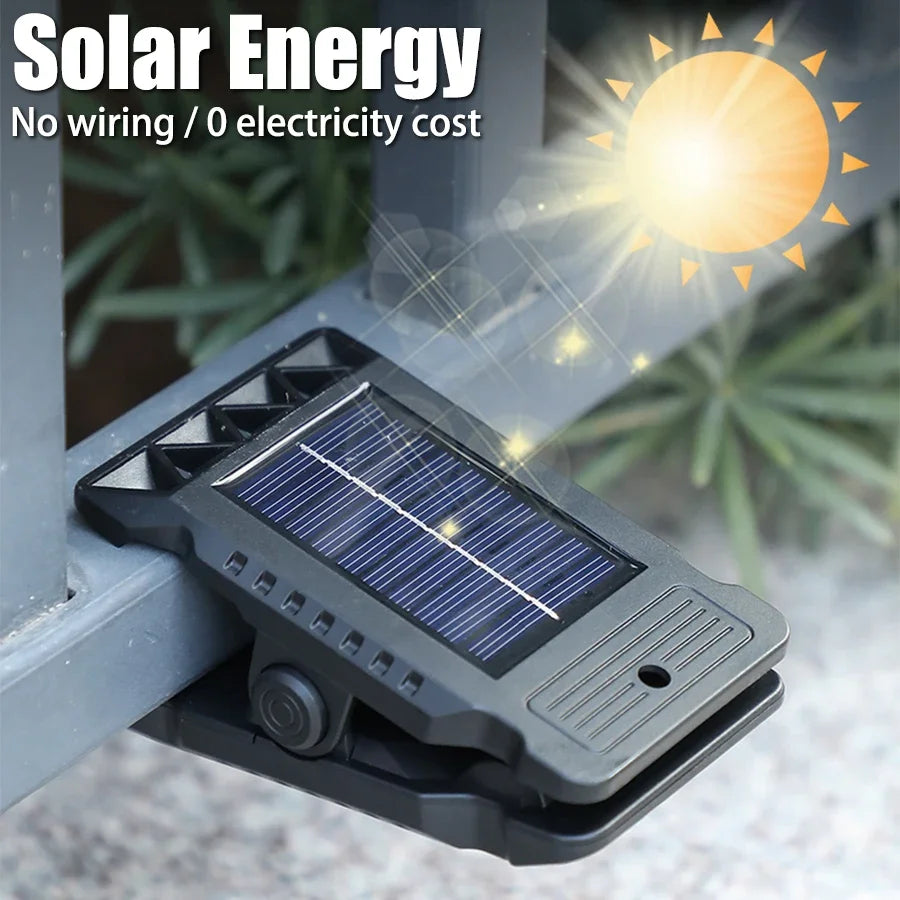 Outdoor LED Solar Clip Light Portable Waterproof Body Sensor Lamp Courtyard Garden Lamp Patio Home Camping Wall Lights