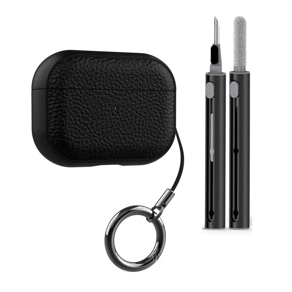 Case for Air Pods Pro 2Nd Case PU Leather Grain Case with Keyring Airpod Wireless Earphone Accessoris for New Air Pods 4 Cases
