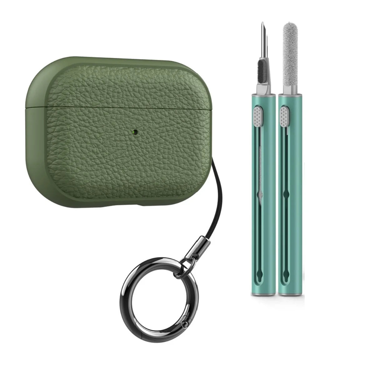 Case for Air Pods Pro 2Nd Case PU Leather Grain Case with Keyring Airpod Wireless Earphone Accessoris for New Air Pods 4 Cases