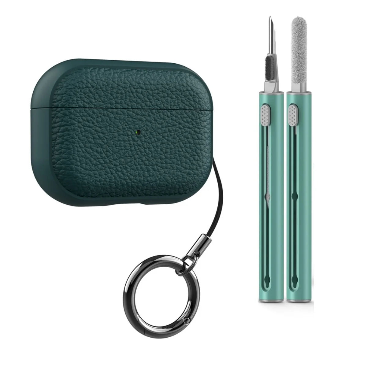 Case for Air Pods Pro 2Nd Case PU Leather Grain Case with Keyring Airpod Wireless Earphone Accessoris for New Air Pods 4 Cases