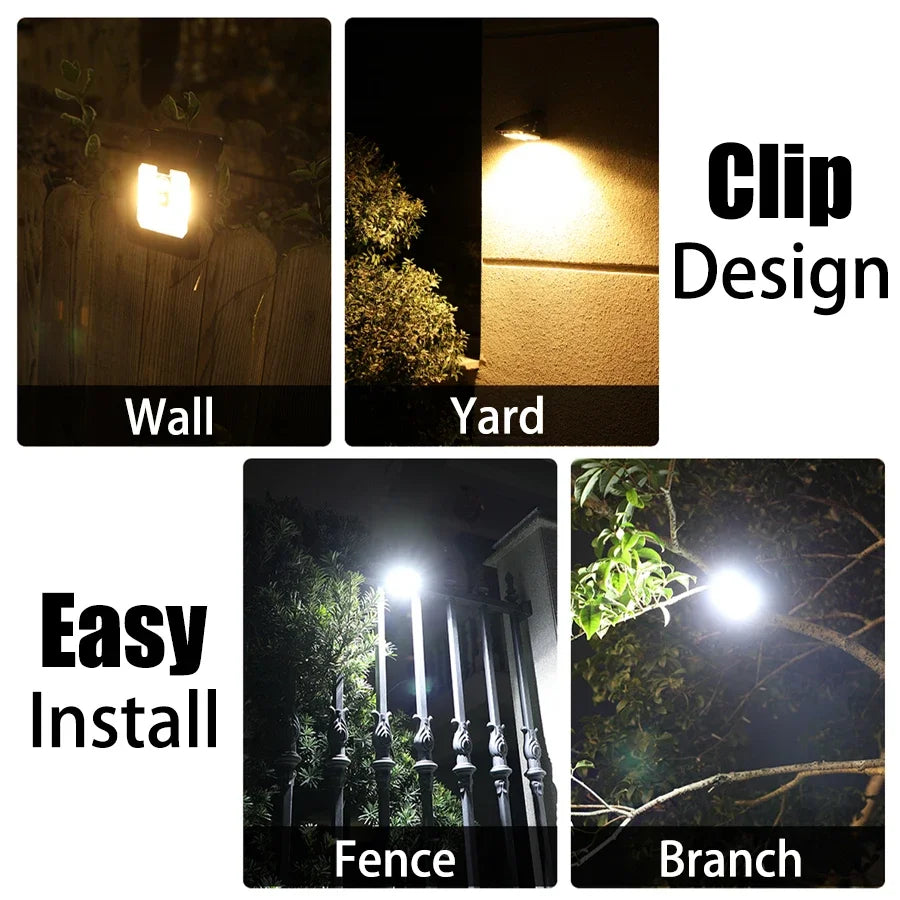 Outdoor LED Solar Clip Light Portable Waterproof Body Sensor Lamp Courtyard Garden Lamp Patio Home Camping Wall Lights
