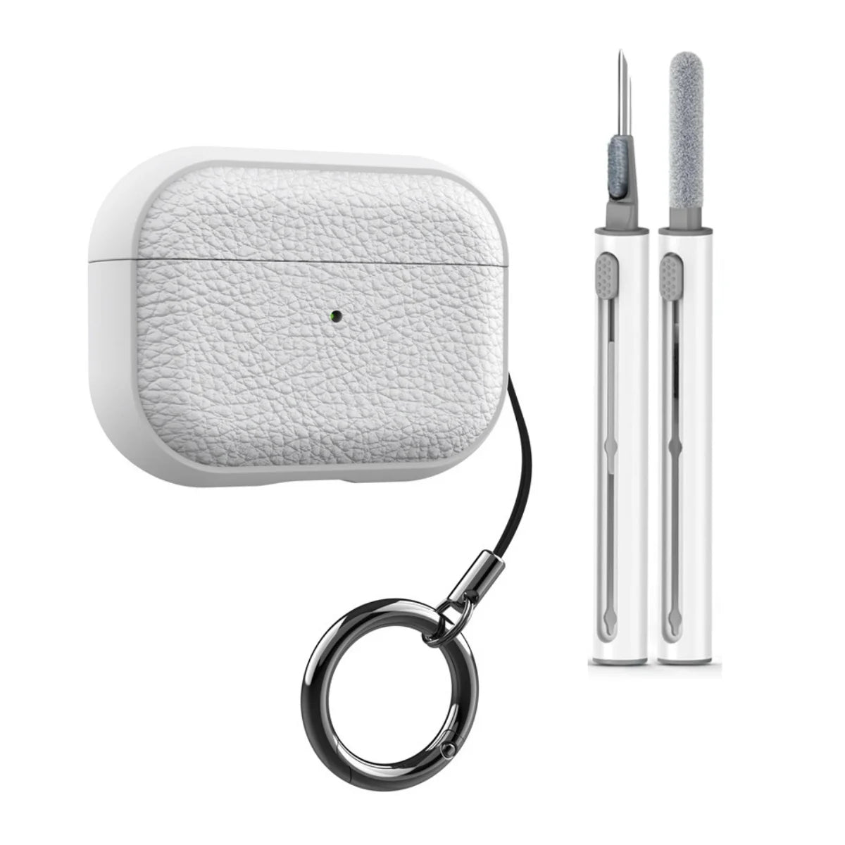 Case for Air Pods Pro 2Nd Case PU Leather Grain Case with Keyring Airpod Wireless Earphone Accessoris for New Air Pods 4 Cases