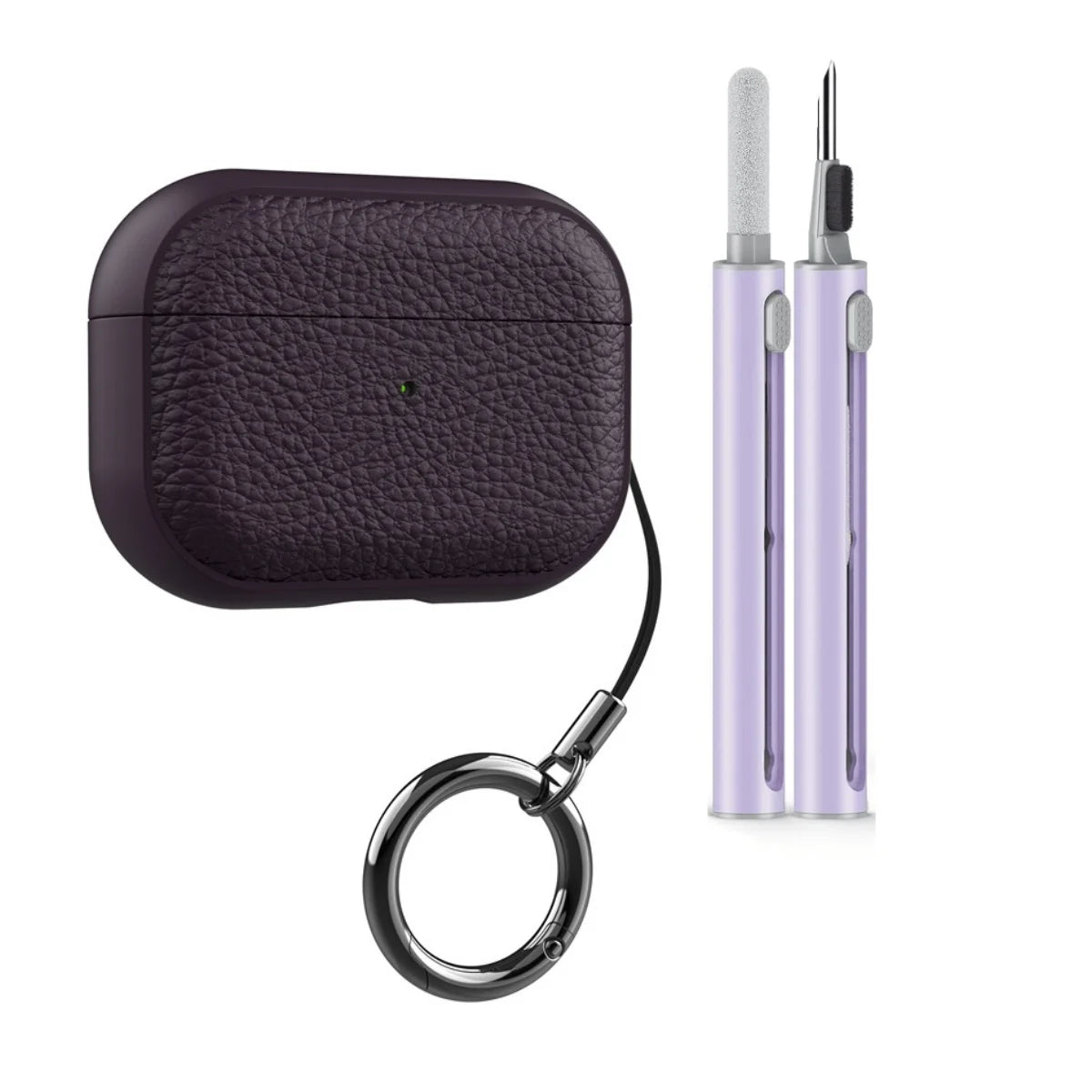 Case for Air Pods Pro 2Nd Case PU Leather Grain Case with Keyring Airpod Wireless Earphone Accessoris for New Air Pods 4 Cases